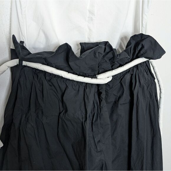 Nuovo Borgo Wide Leg Oversized Sleeveless Belted Jumpsuit Black White IT44 US 10 - Picture 3 of 12